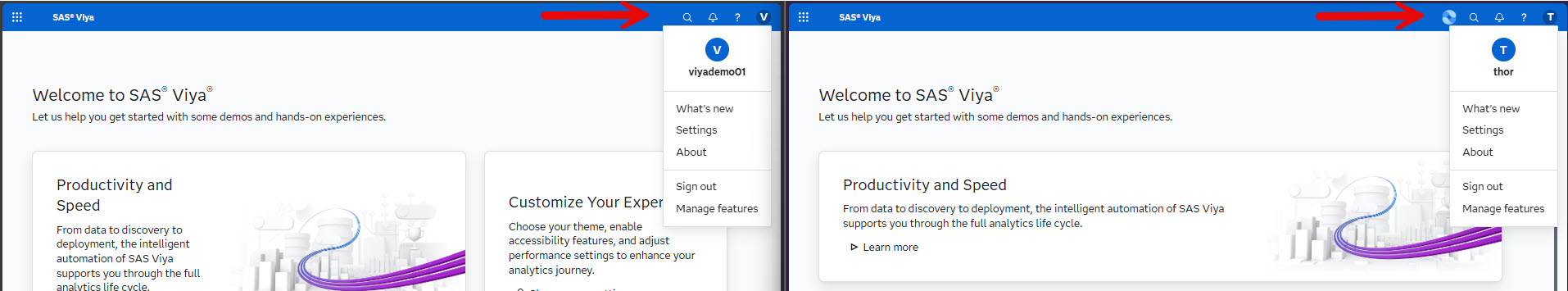 Side-by-side comparison of the interface for a group non-member and a member.