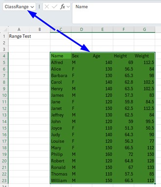 shows full Excel Range